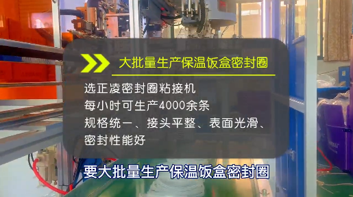 「視頻」大批量生產(chǎn)保溫飯盒密封圈，選正凌密封圈粘接機(jī)！